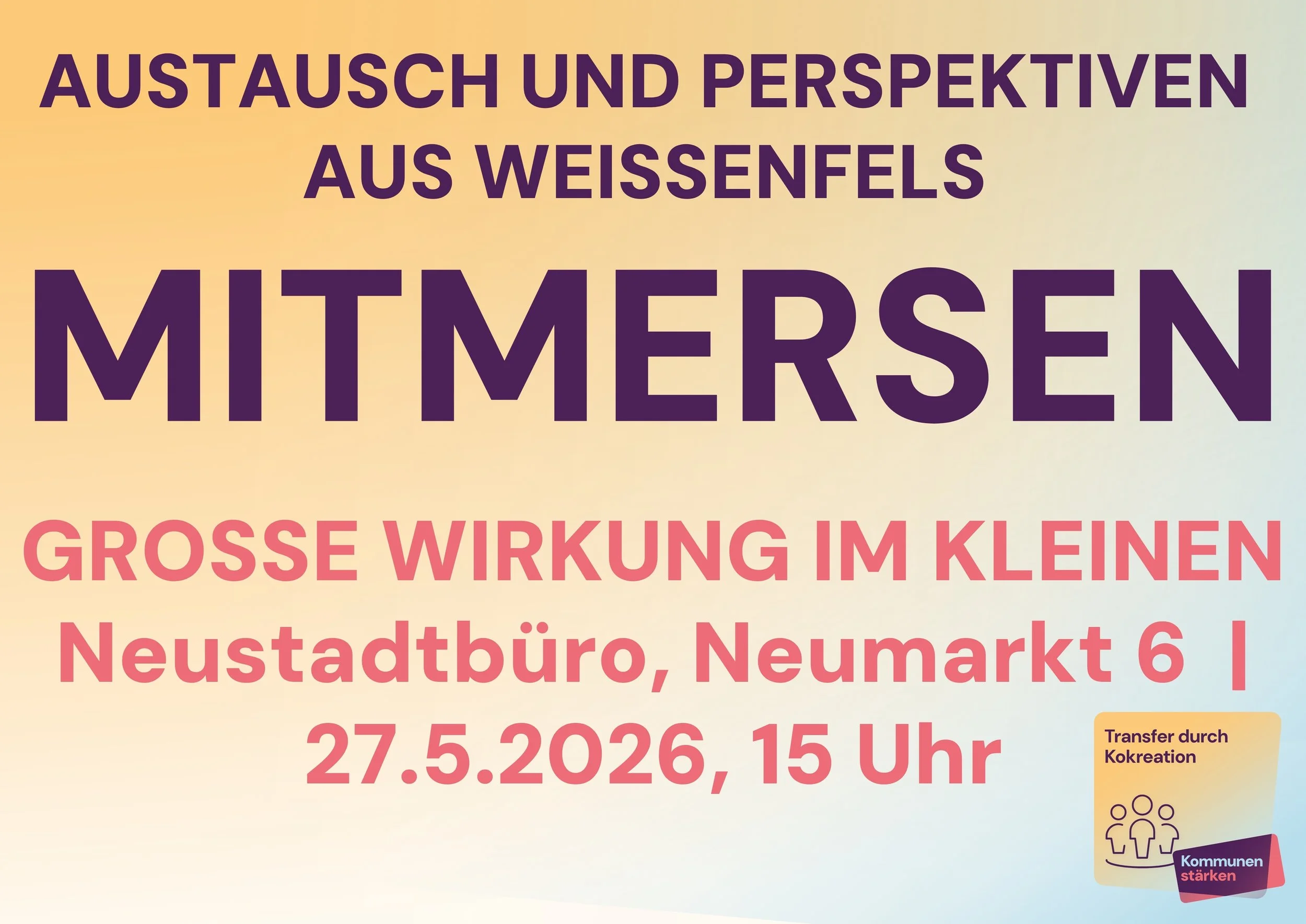 mitmersen – Große Wirkung im Kleinen: Mikroprojekte in der Weißenfelser Neustadt