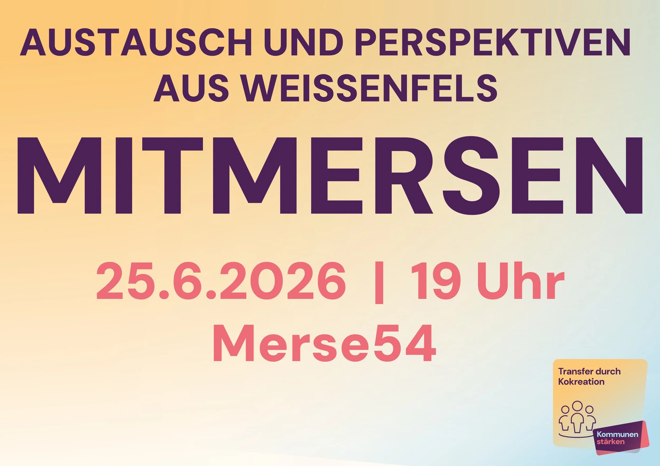 mitmersen – Ein Live-Podcast für Austausch und Perspektiven aus Weißenfels