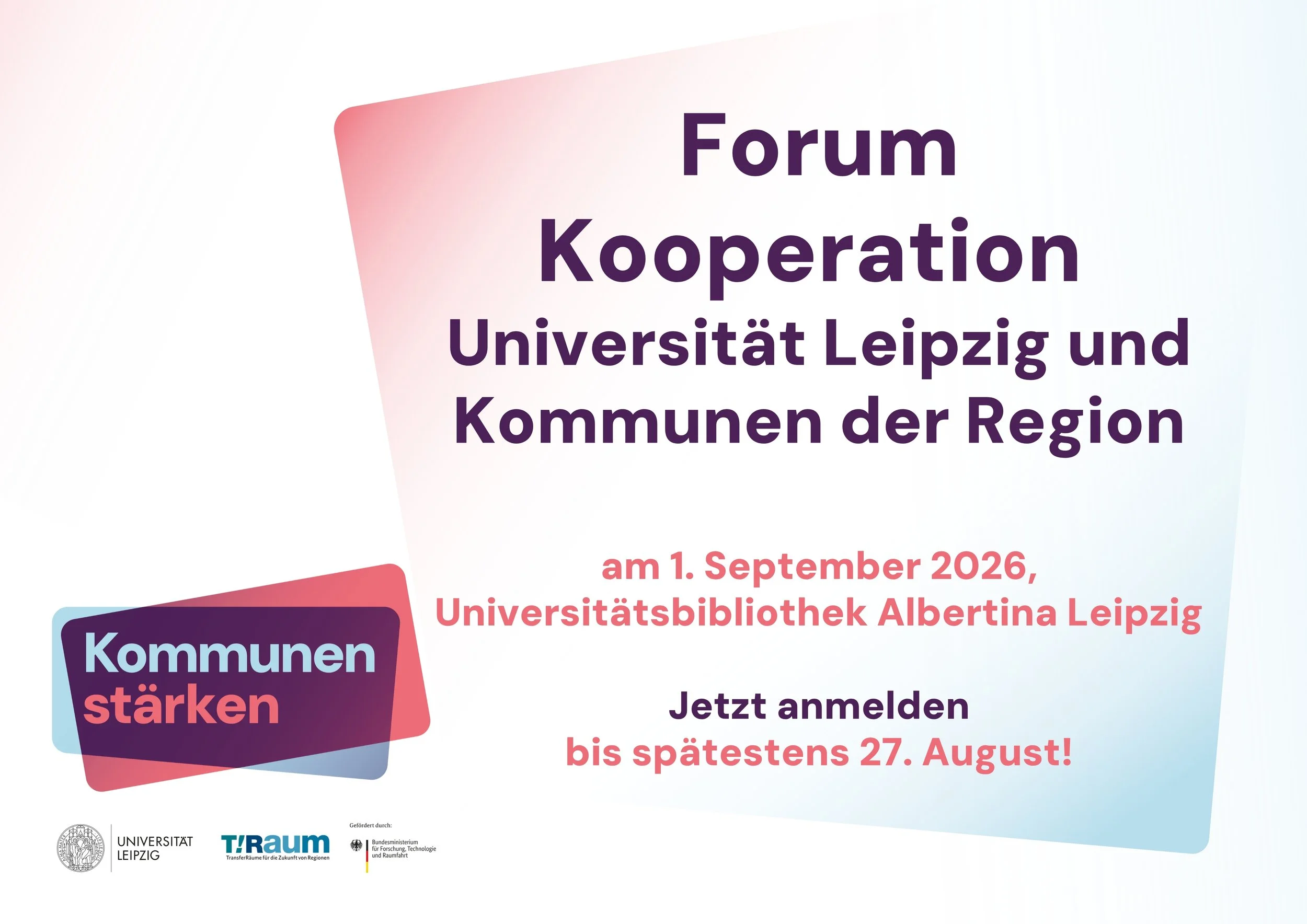 Jetzt vormerken und anmelden! Forum Kooperation - Universität Leipzig und Kommunen der Region. HKS Jahrestagung 2026 am 1. September
