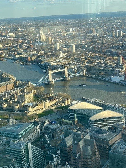 Tower Bridge and the Tower of London as seen from 22 Bishopsgate.