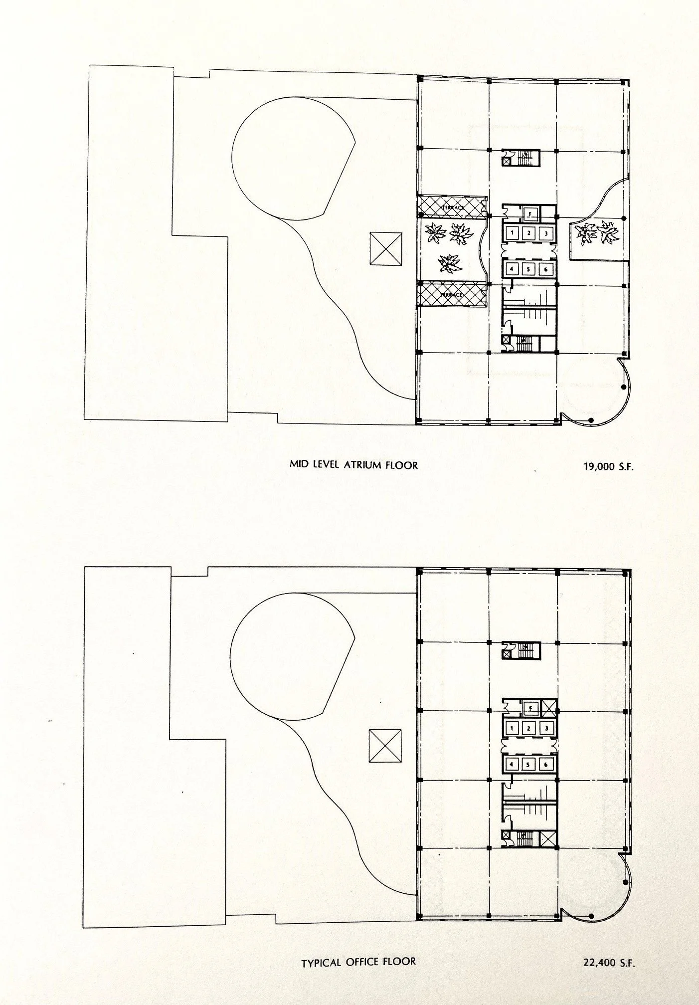 Typical upper floor plans