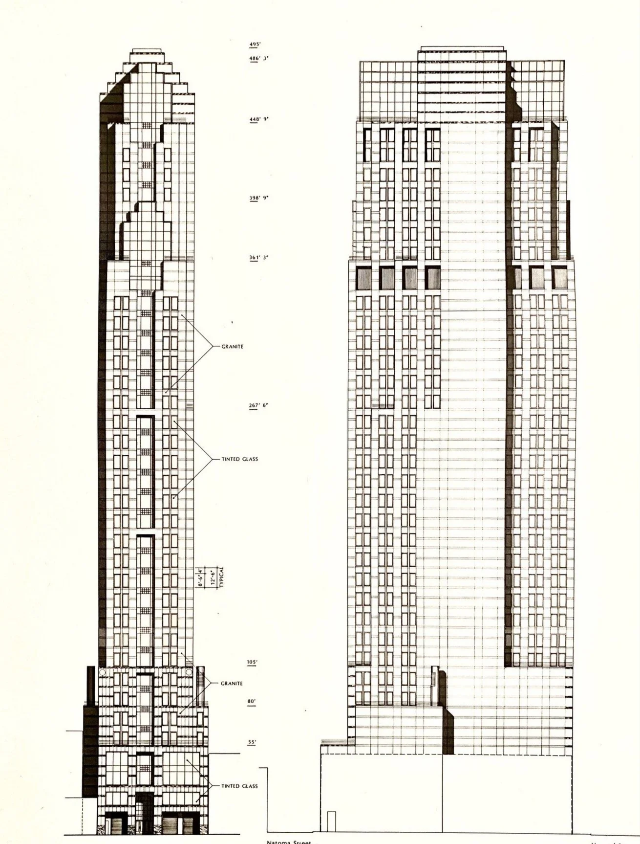 North and west elevations