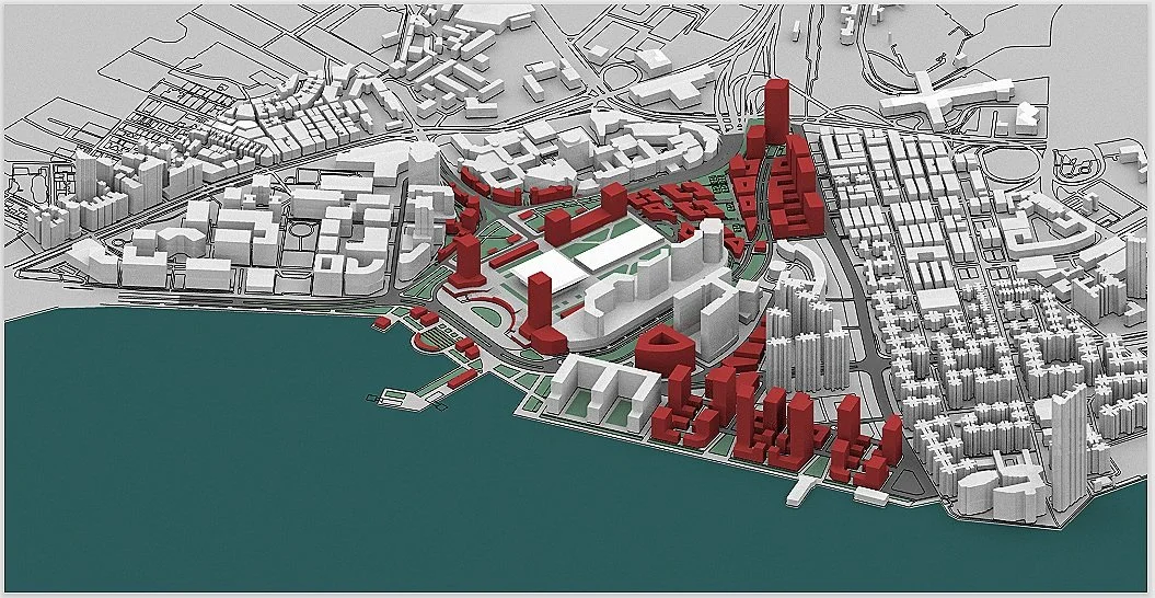 Chang's plan would replace a tangle of motorways with new waterfront development and create a new elevated park around the existing terminal and entry to the road tunnels linking Kowloon with Hong Kong.