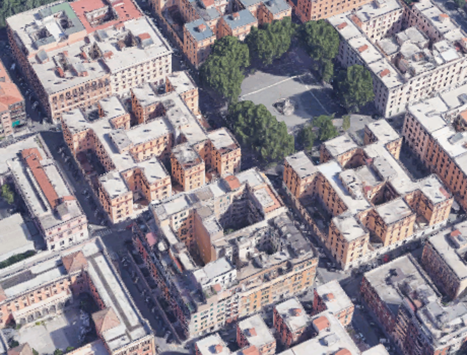 Note how the some of the apartment buildings permit every unit to have a street view no matter how oblique.