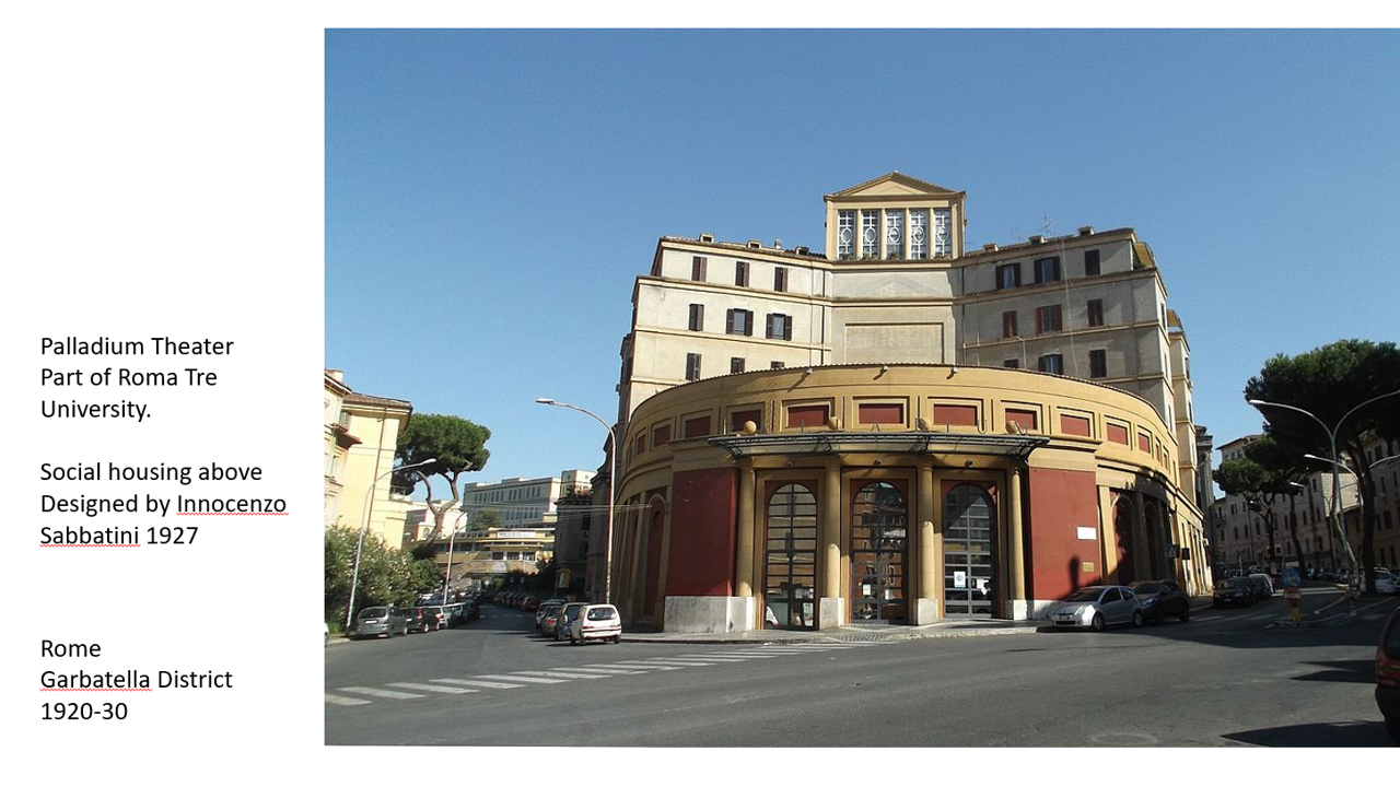 Sabbatini's social housing offers a monumental scale to the district.