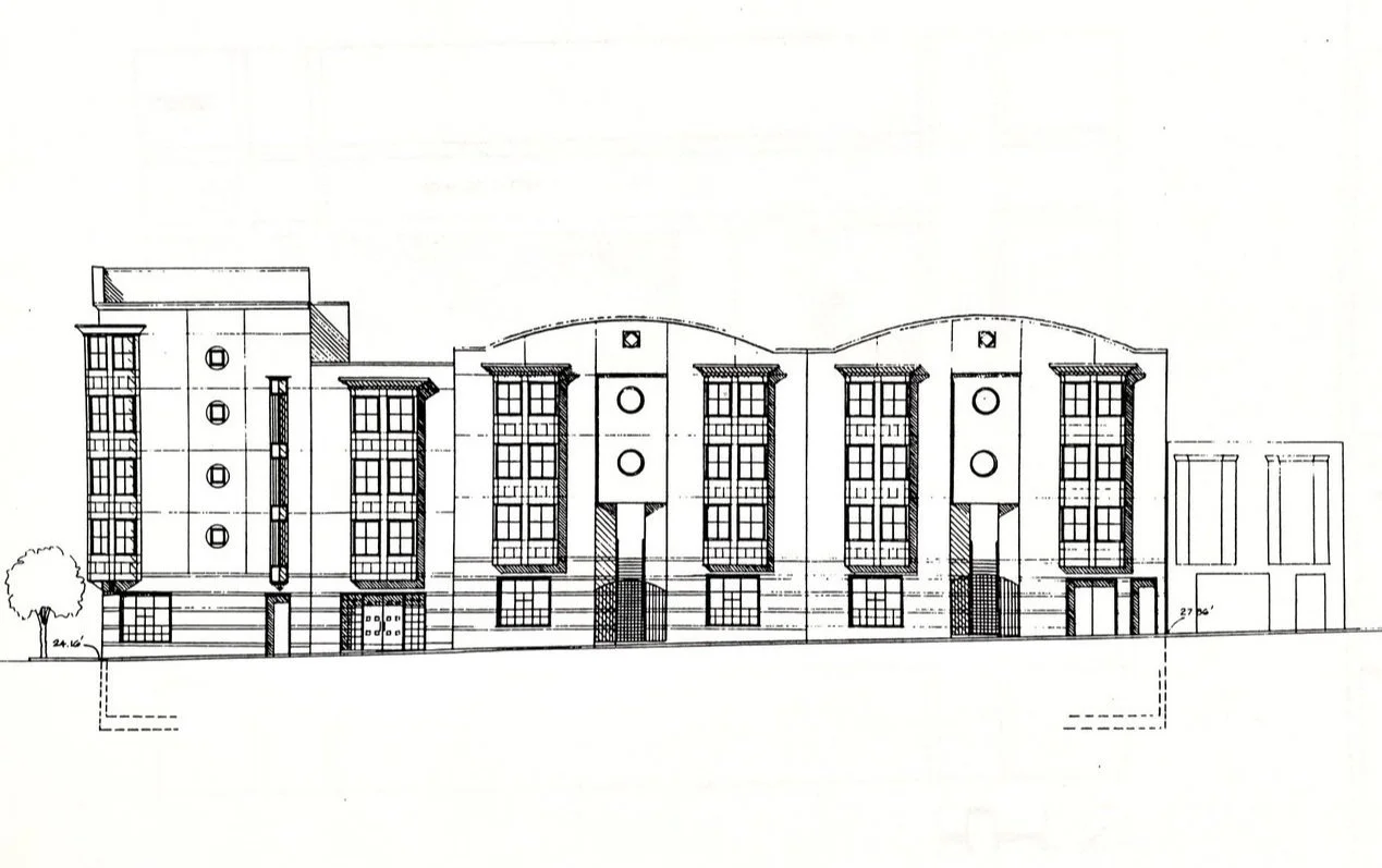 Natoma Street facade.
Earlier sketch design