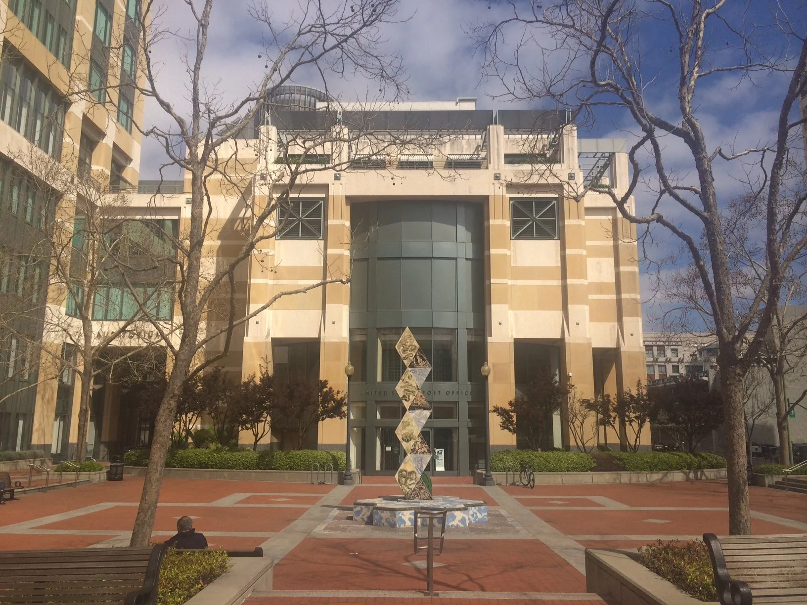 North wing with Auditorium and Post Office.