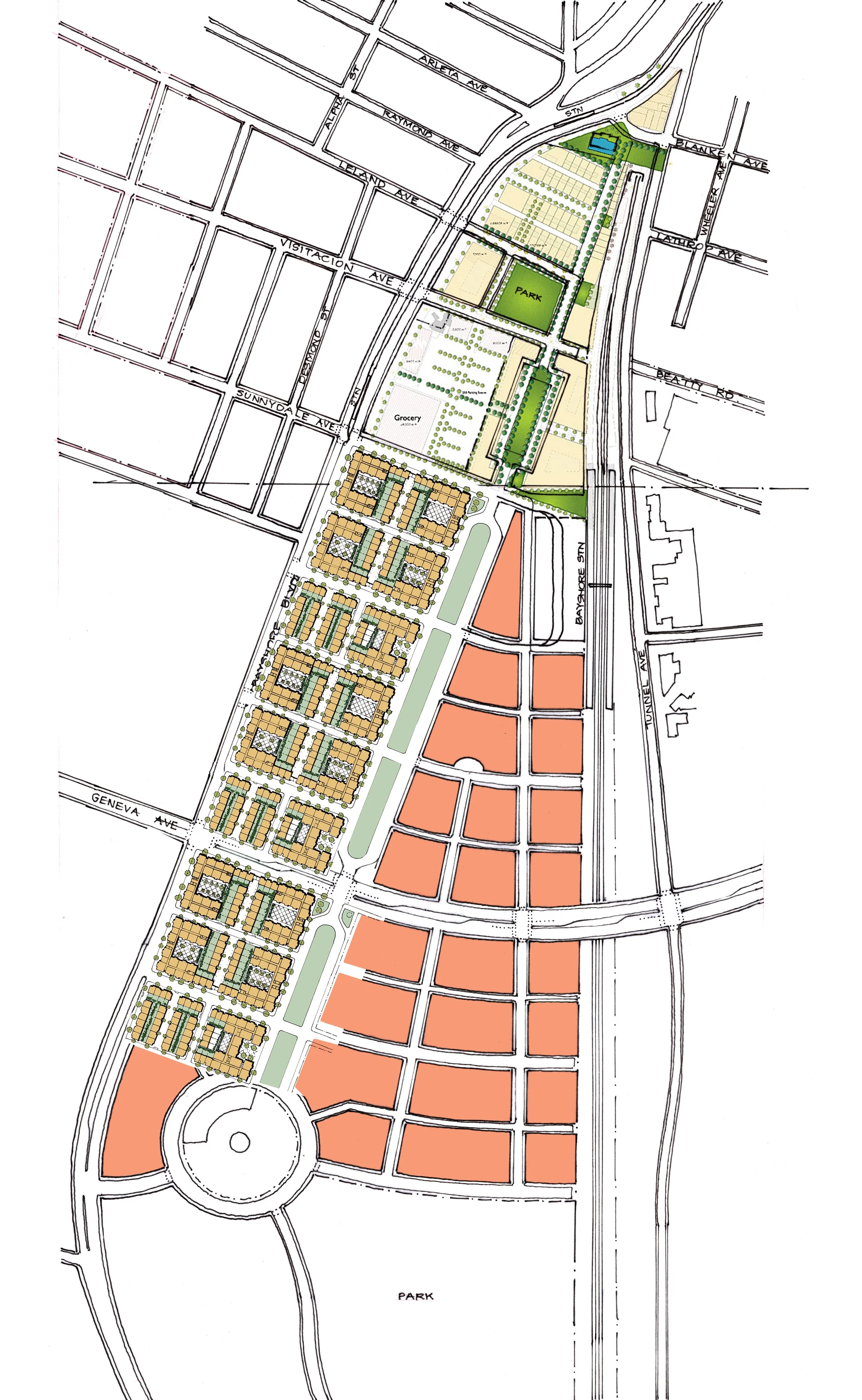 Capacity study exploring a range of lowrise residential blocks on the Brisbane side of the County Line.