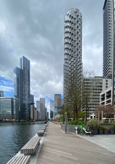 Wood Wharf residential towers.