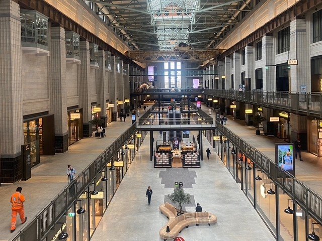 Inside Battersea Power Station looking at the former Turbine Hall of Giles Gilbert Scott's masterpiece.