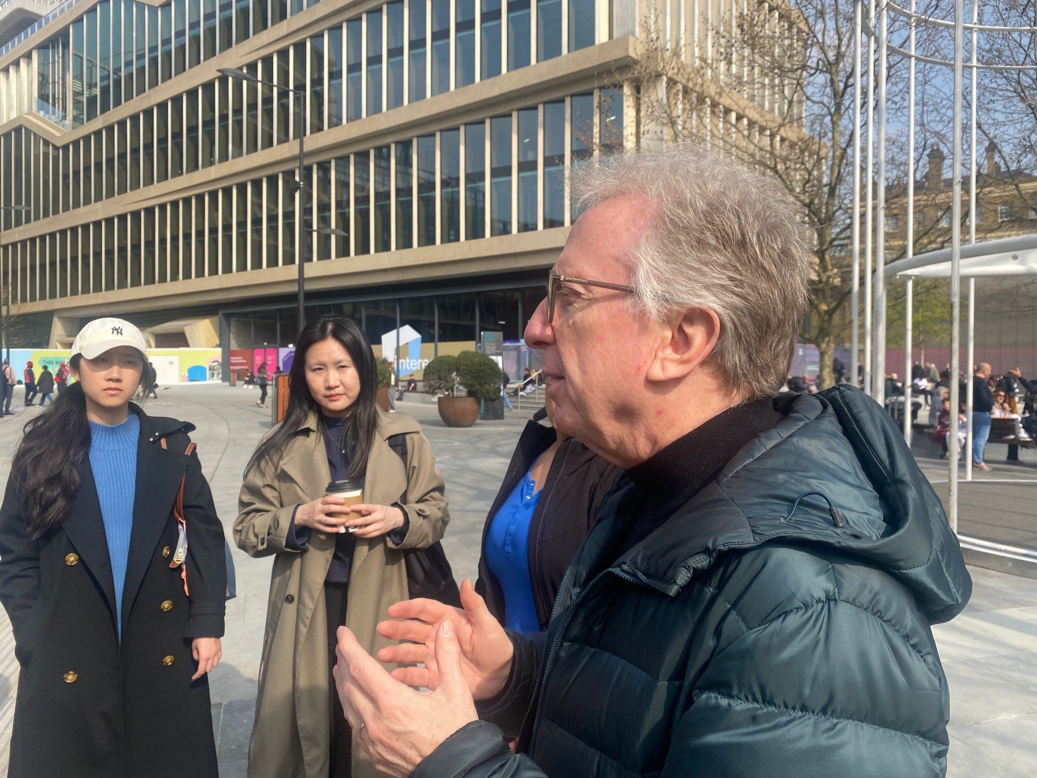 Bob Allies leading the tour of the King's Cross site