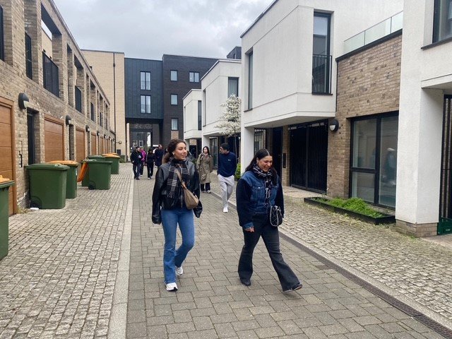 Visiting the Olympic Village site at Stratford with a range of housing types.