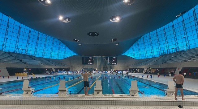 Zaha Hadid's Aquatic Centre, Stratford built for the 2012 Olympic Games.