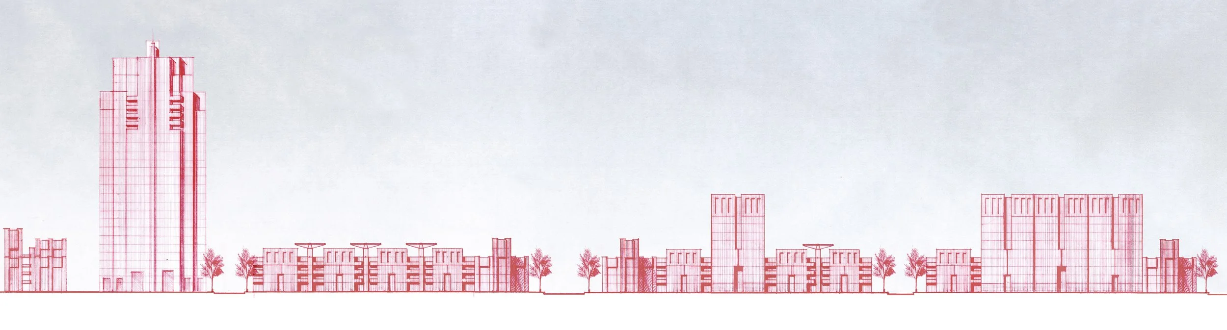 Typical street elevation with a range of building types.