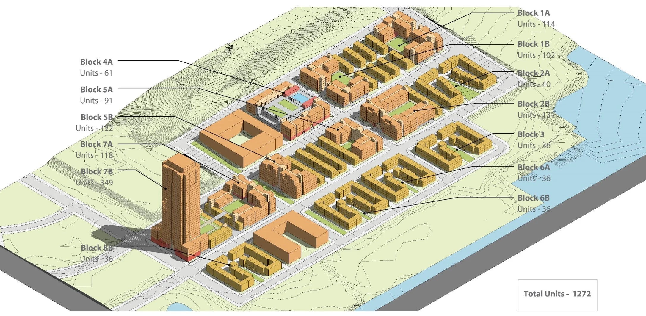 Axonometric view of the proposed development.