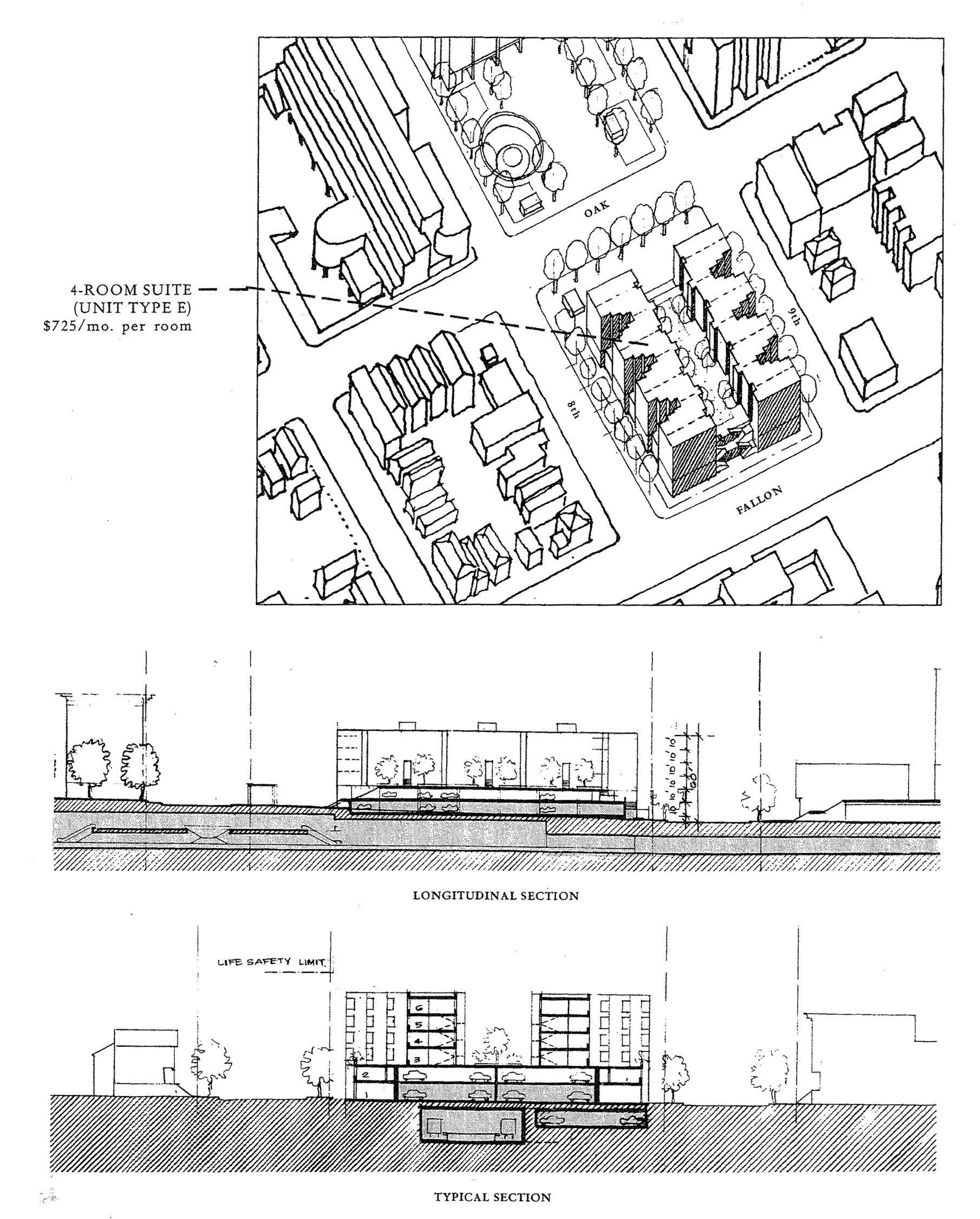 Lake Merritt BART station site Option B.