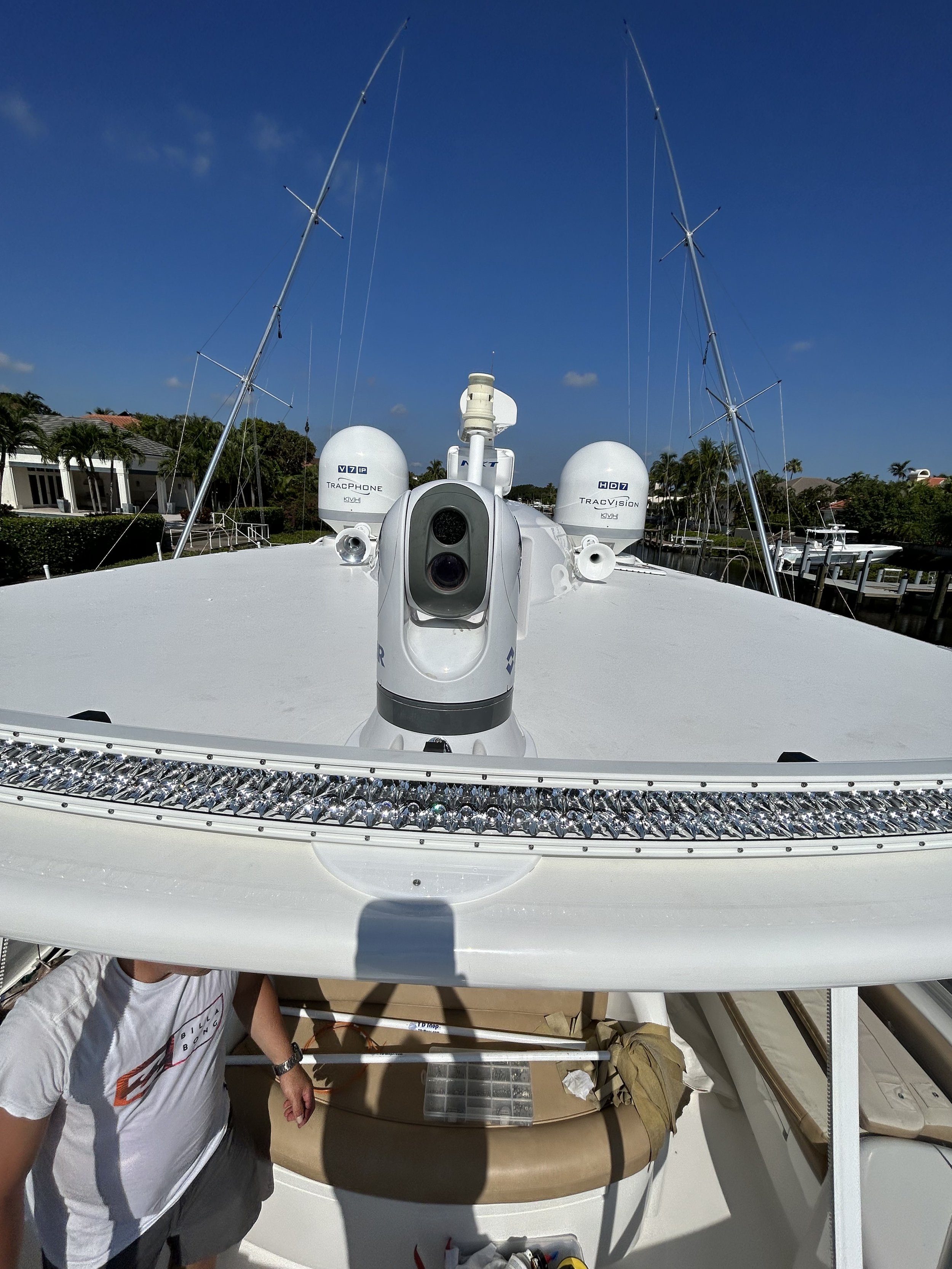 Viking rigid light bar installation, Viking Admirals Cove, Jupiter Marine Electronics