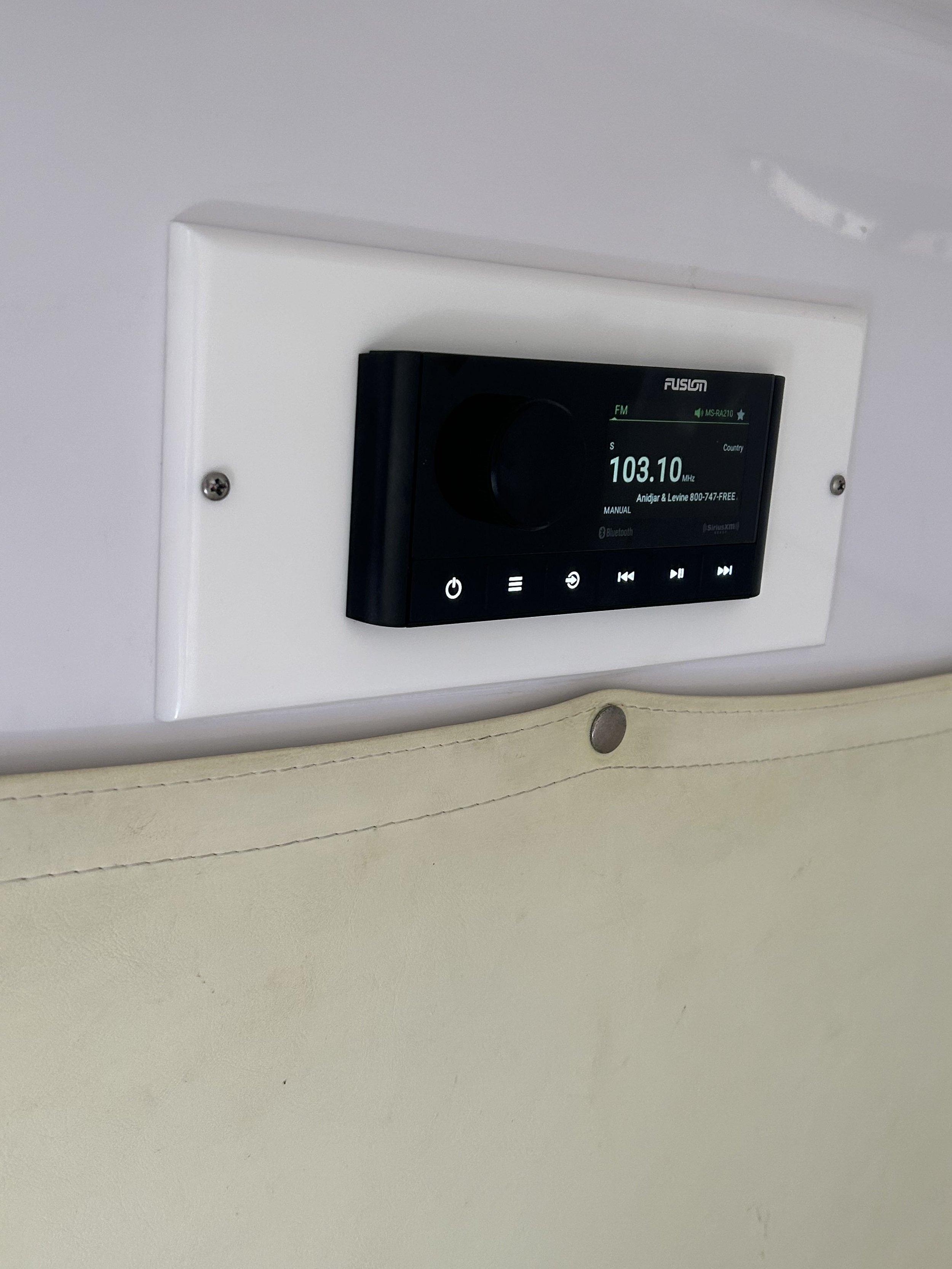 new garmin display, new transducer/fish finder, Fusion stereo, Fountain boat, Palm Beach Island marine electronics