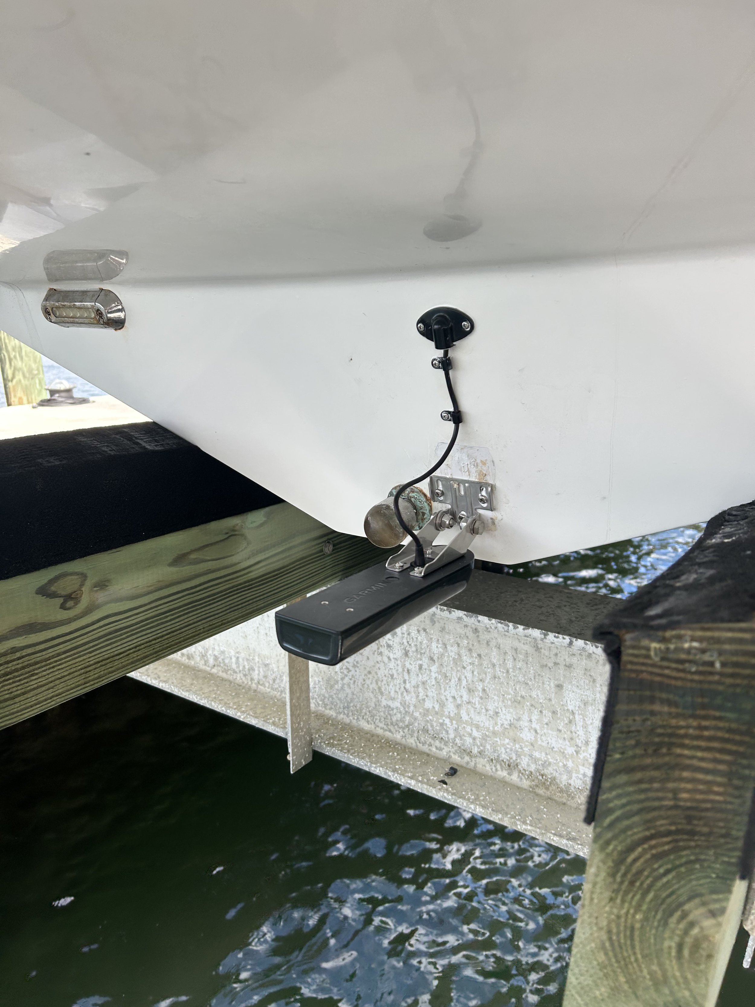 new garmin display, new transducer/fish finder, Fusion stereo, Fountain boat, Palm Beach Island marine electronics