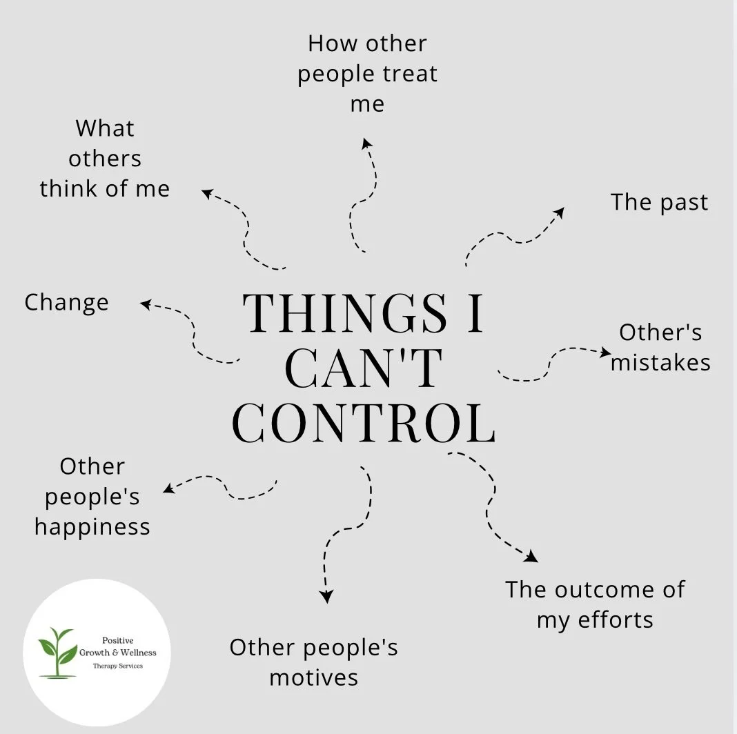 So much of our stress comes from trying to carry things that are outside of our control.

What is within our control?
Our boundaries. Our values. Our reactions and responses. Our healing. 

Learning to let go of what we cannot control doesn&rsquo;t m