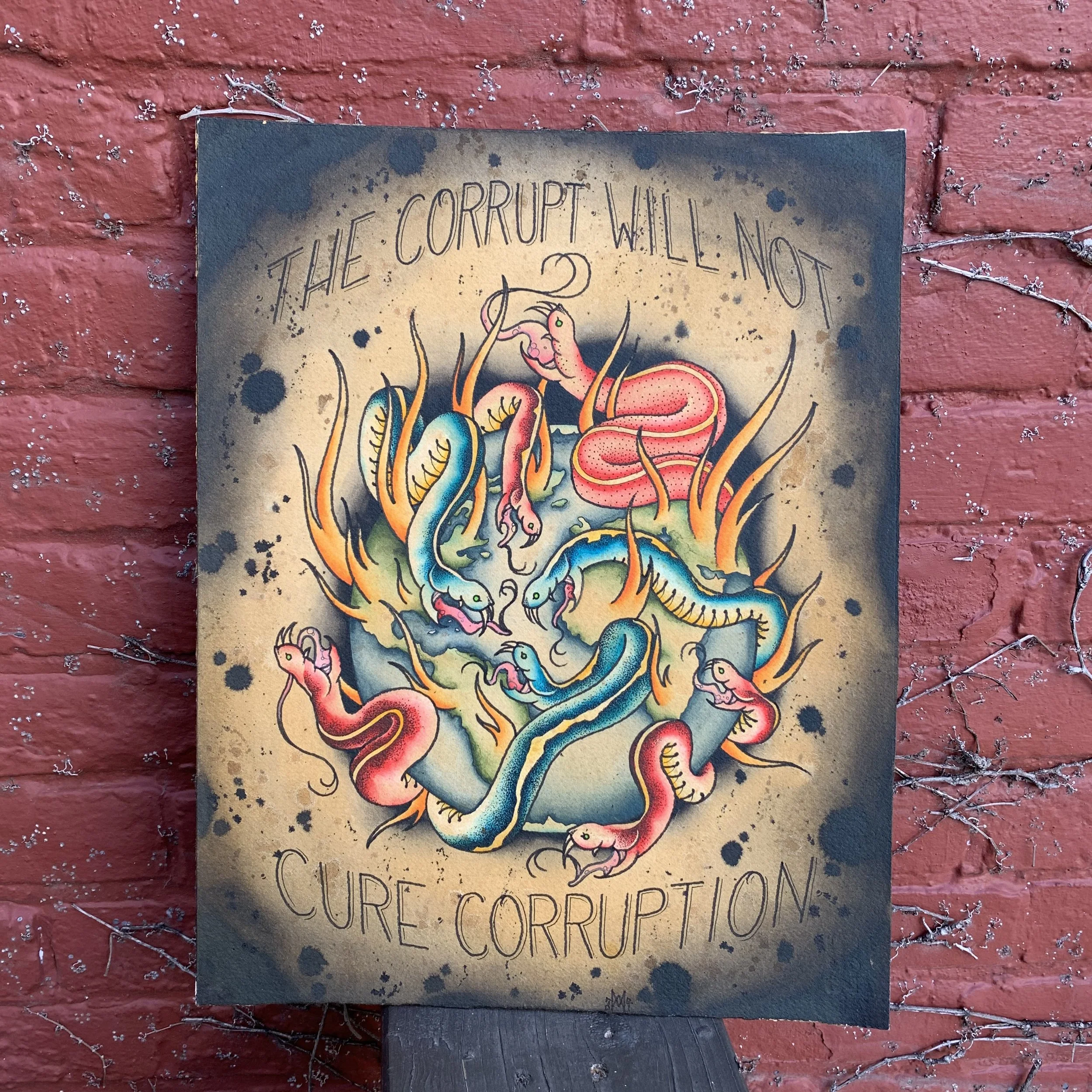 FW Liquid Acrylic on 11”x14” 300lb Arches Cold Press