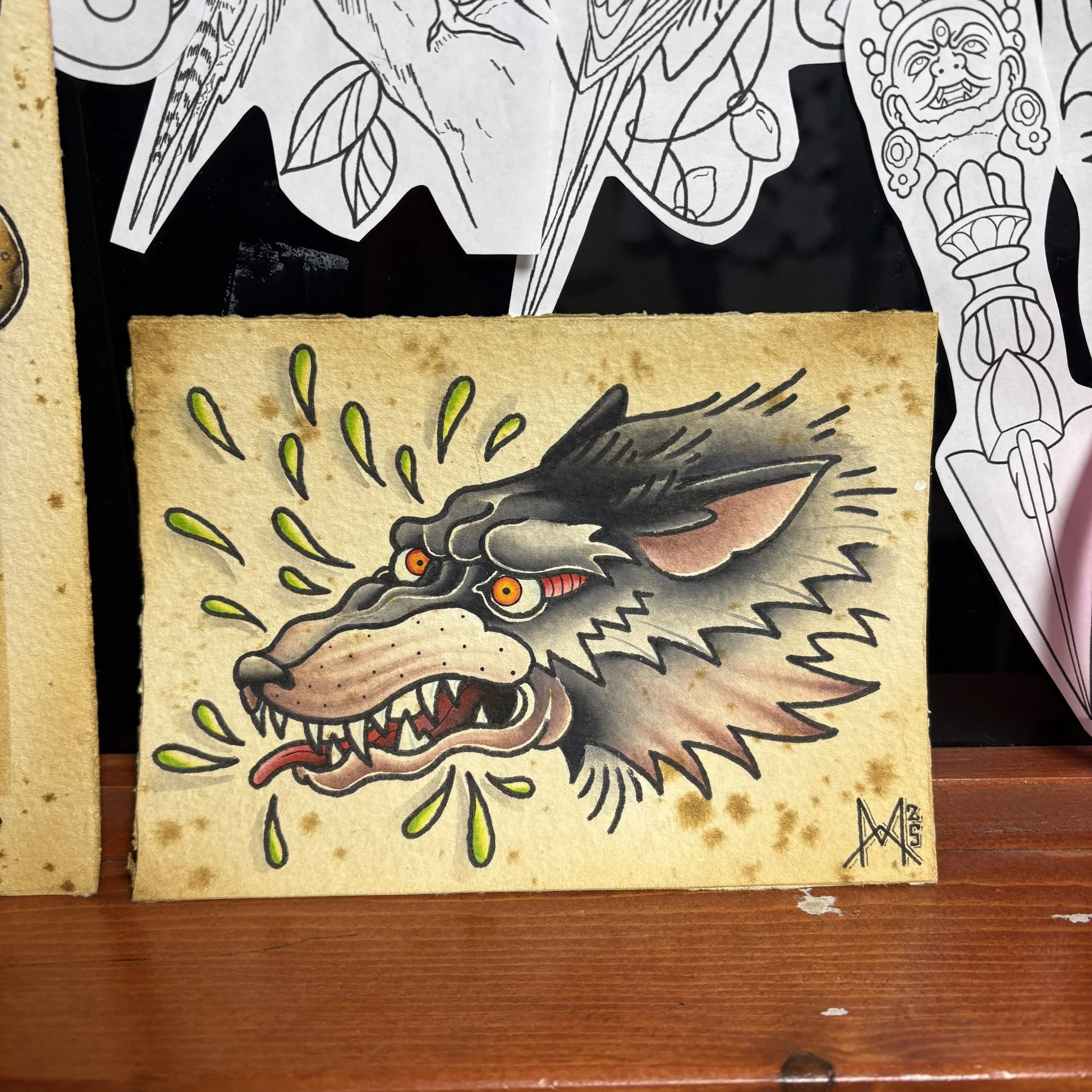 FW Liquid Acrylic on 5”x7” 300lb Arches Cold Press