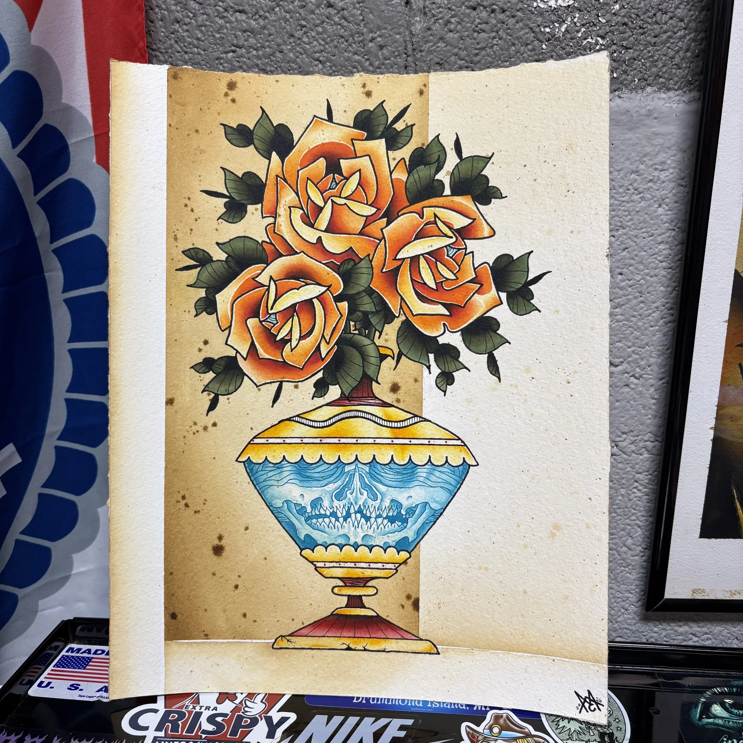 FW Liquid Acrylic on 11”x14” 300lb Arches Cold Press