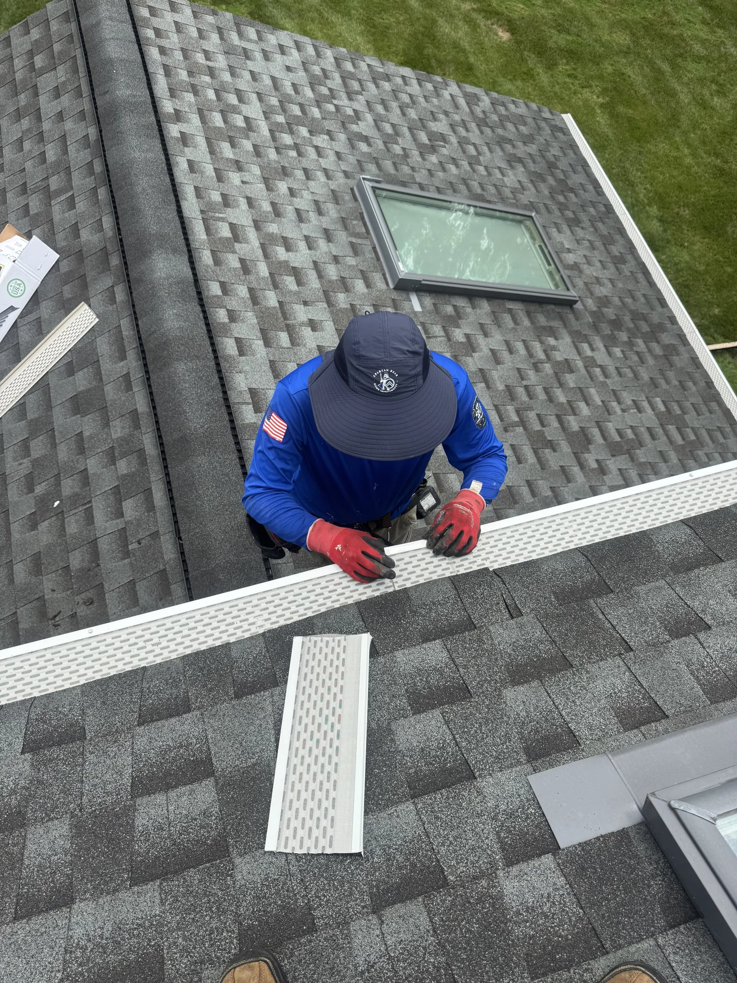Residential gutter protection installed on a home