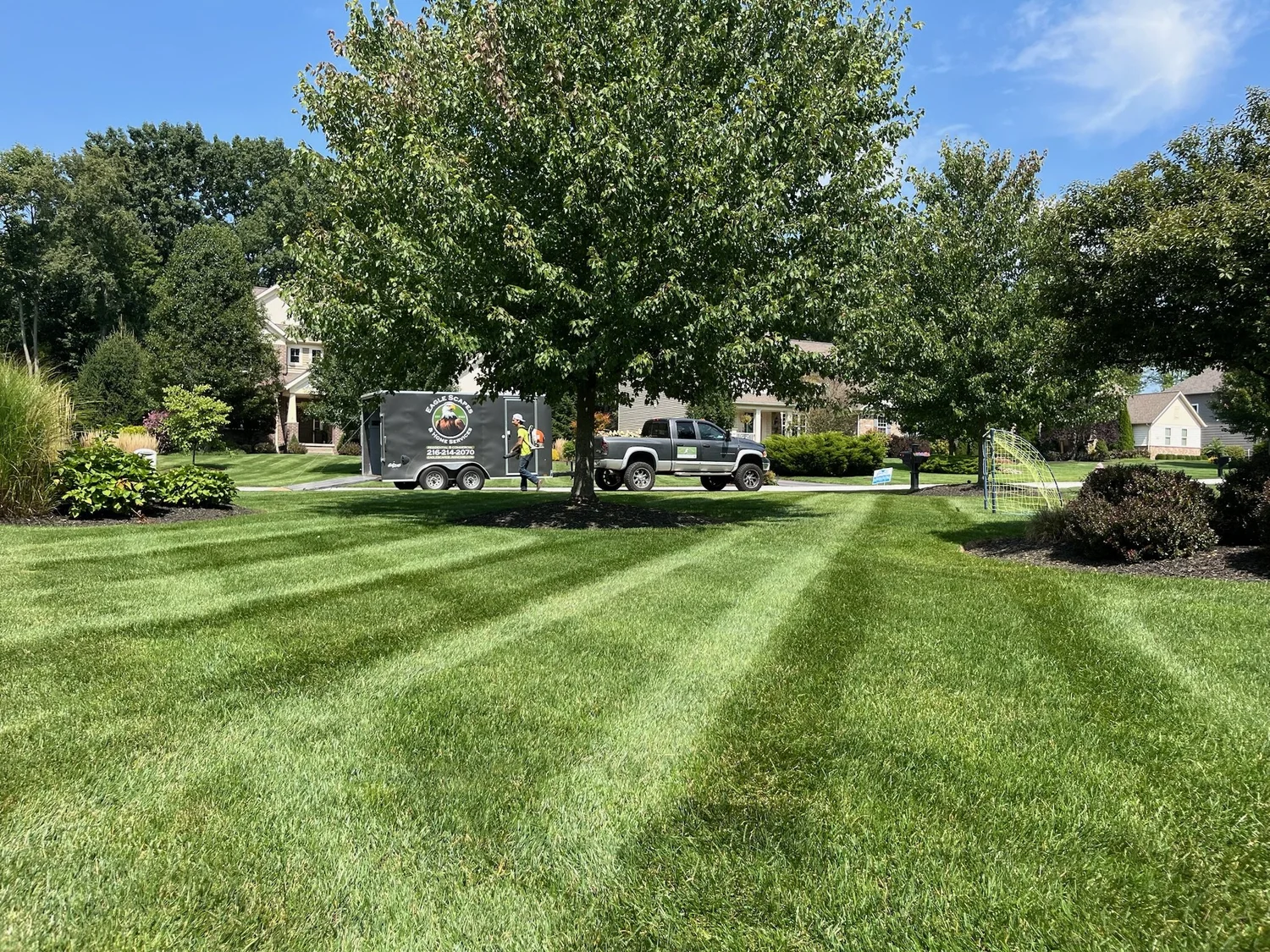 Driveway in Northeast Ohio prepared for winter snow