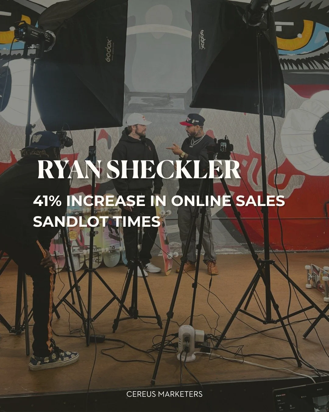 We partnered with Ryan Sheckler to launch a skate collection, resulting in online sales up 41% and over 1M live impressions.

#marketingagency #merch #sandlottimes #ryansheckler #cereusmarketers