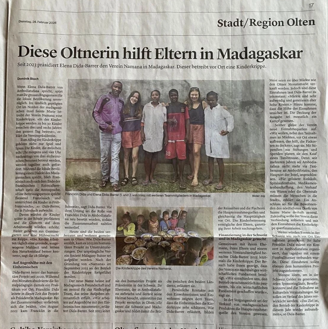 am 24.02.2026 im Oltner Tagblatt