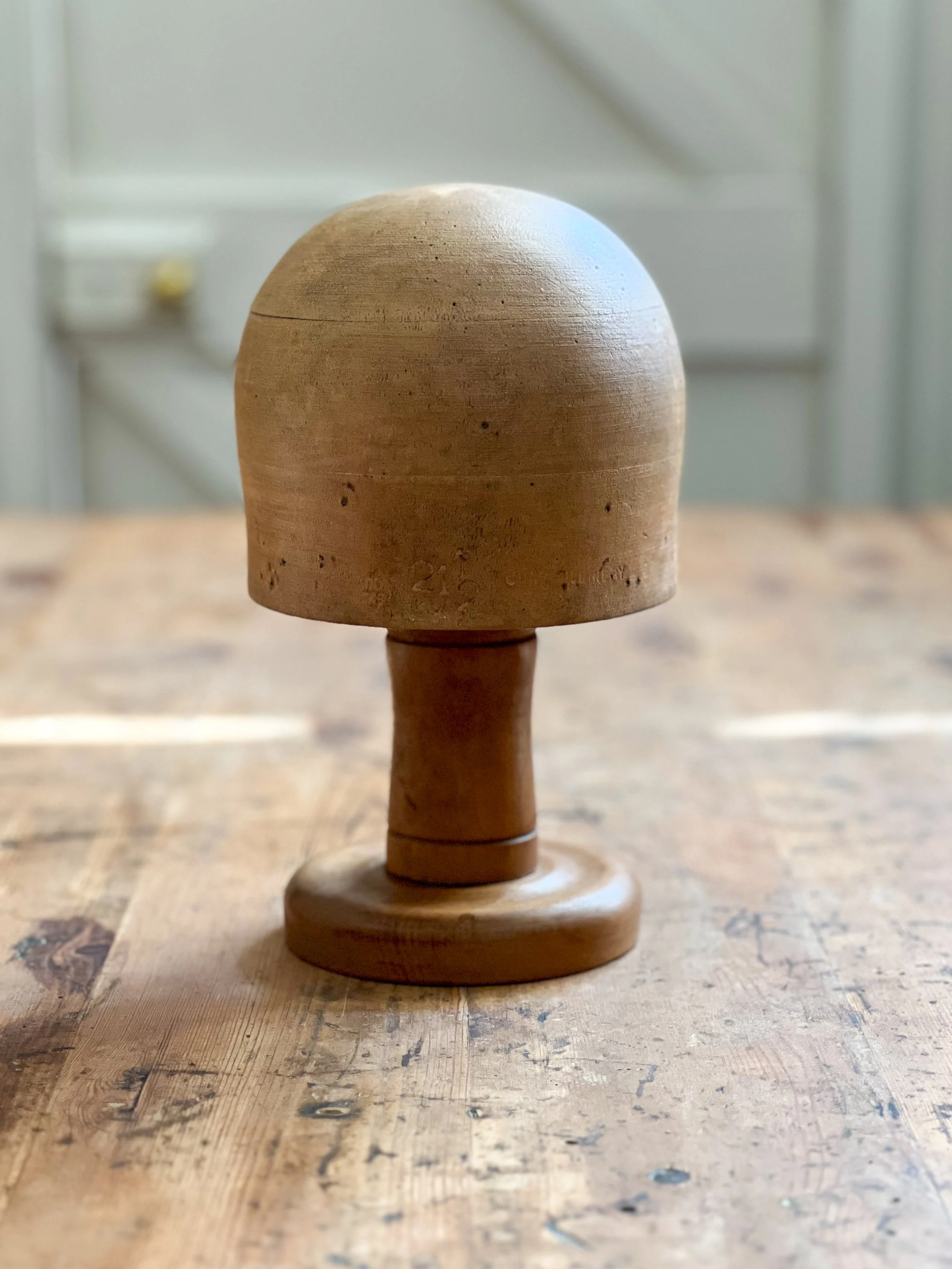 antique-milliner's-hat-block-wooden-stand-3
