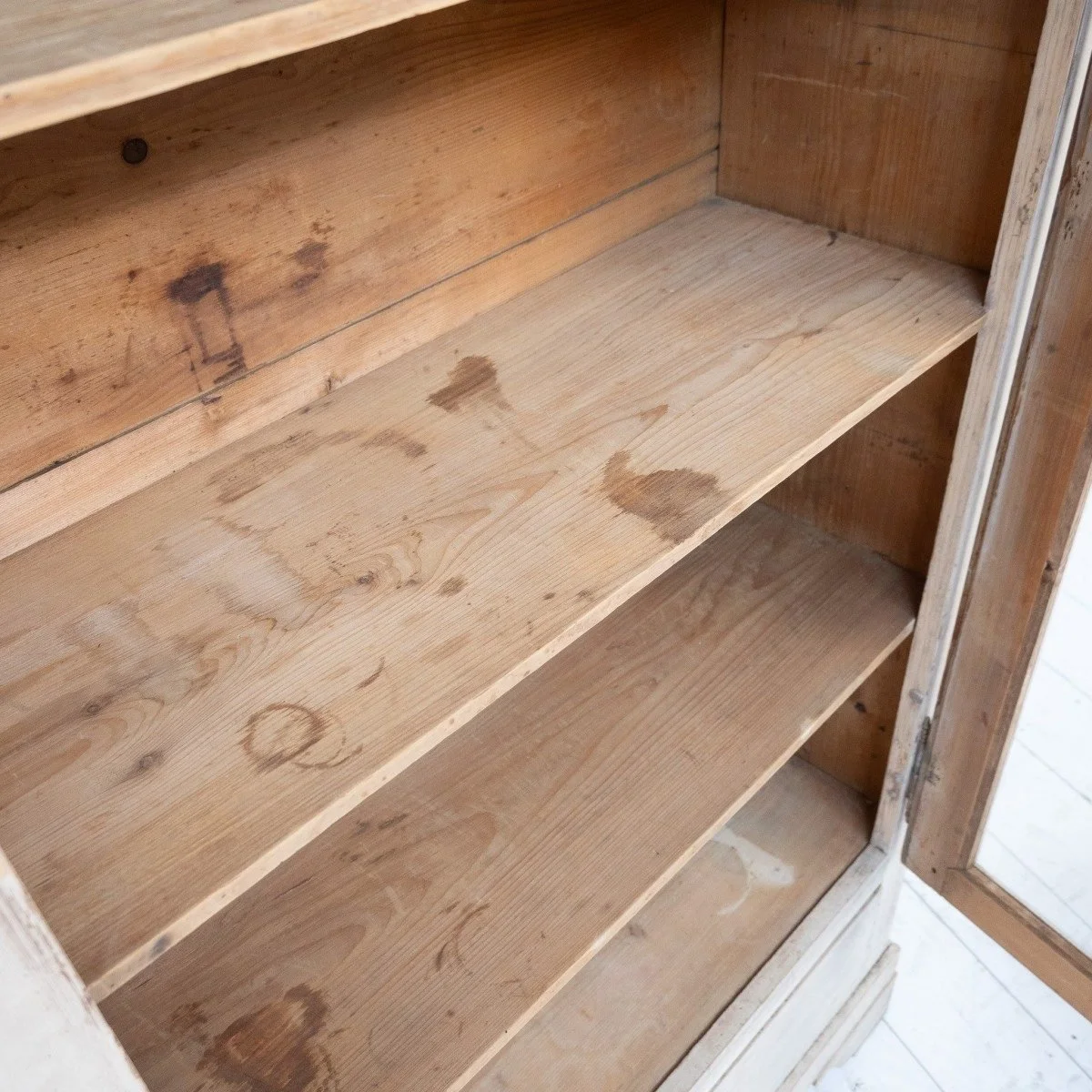 Antique French pine bookcase cabinet