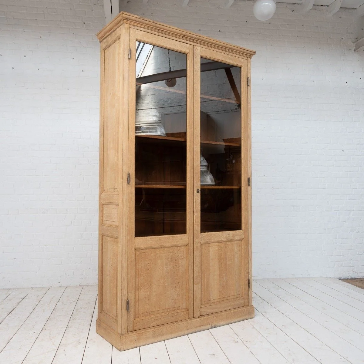 Large-scale-French-oak-bookcase-antique-cabinet