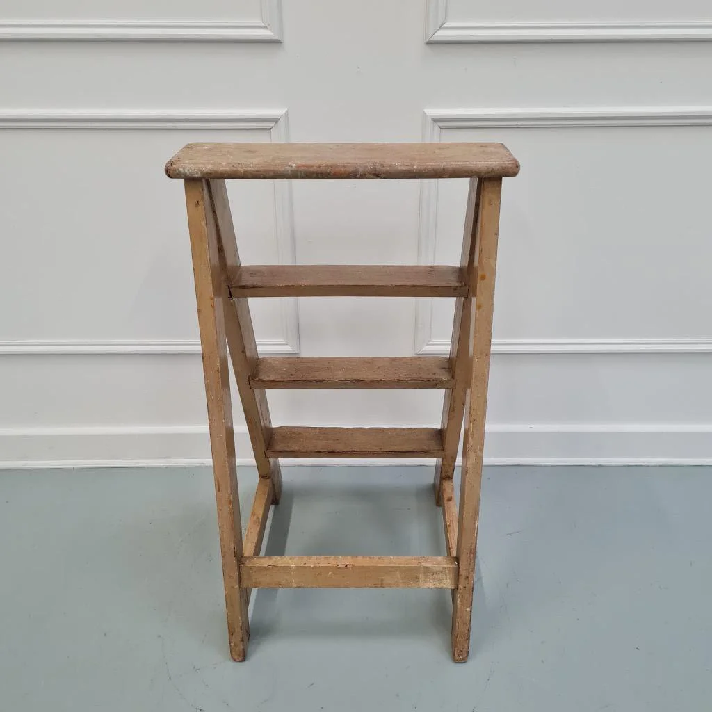English-pine-pantry-steps-ladder-antique-vintage