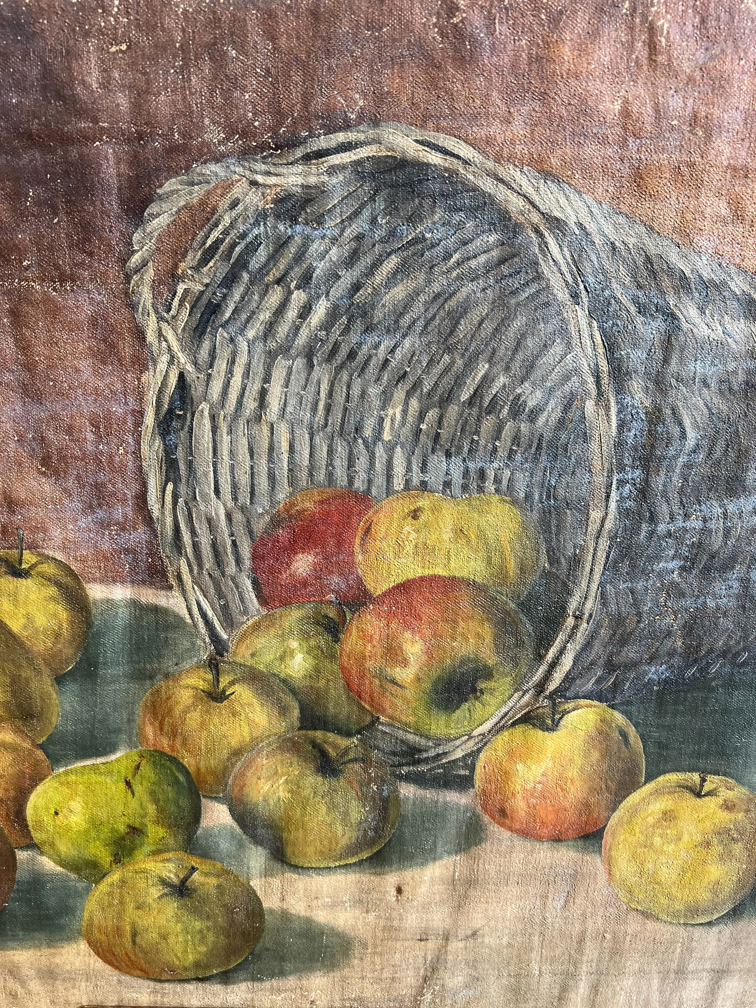 French-still-life-painting-fruit-basket-country-antique