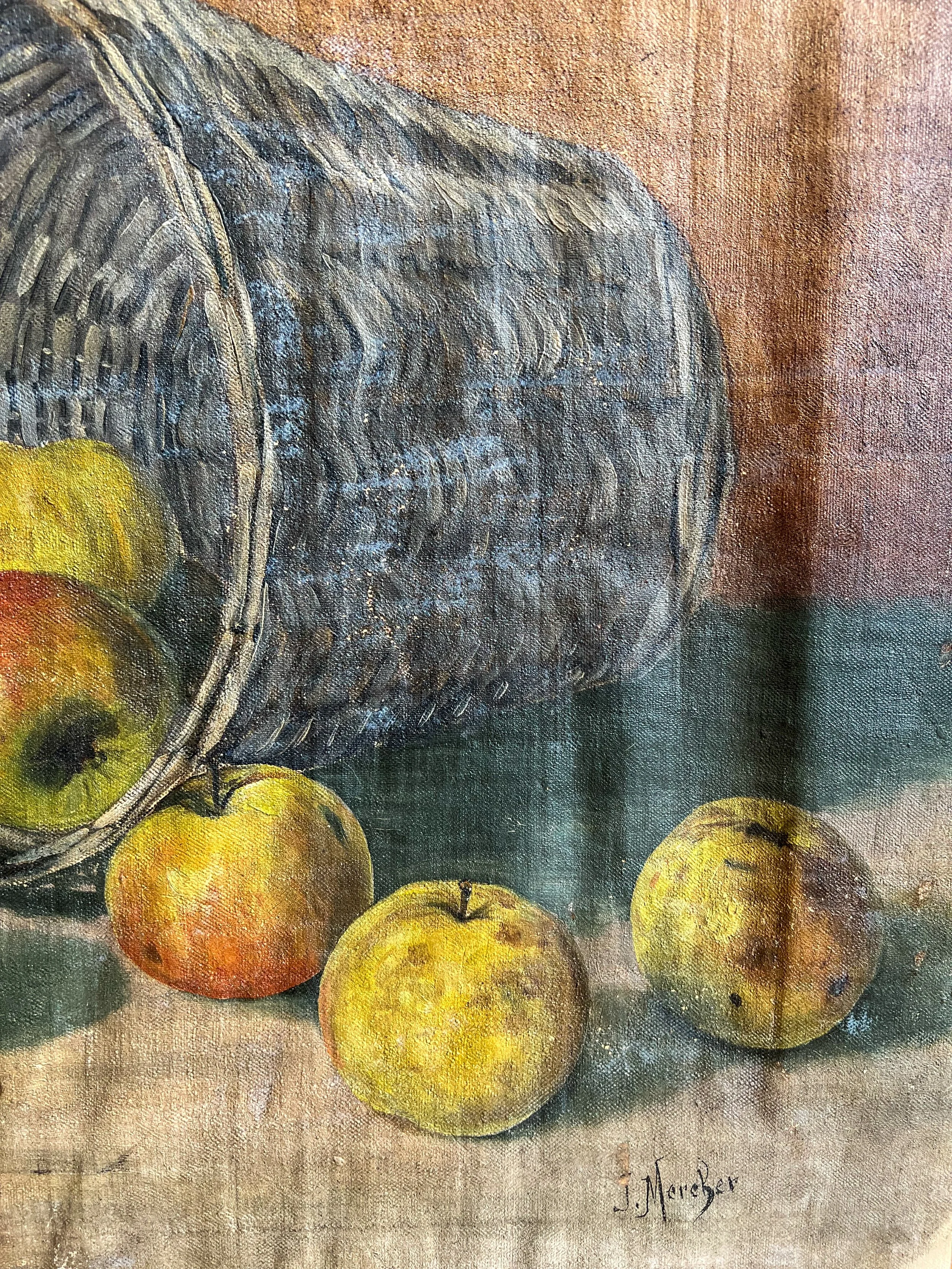 French-still-life-painting-fruit-basket-country-antique-6