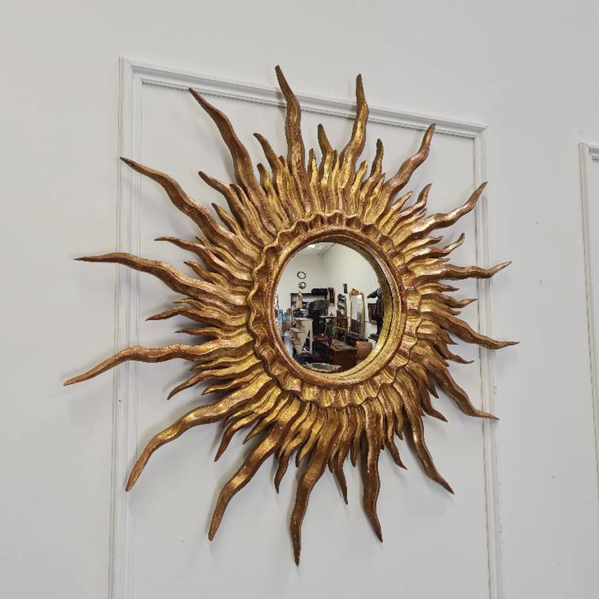 Mid-century Italian giltwood mirror