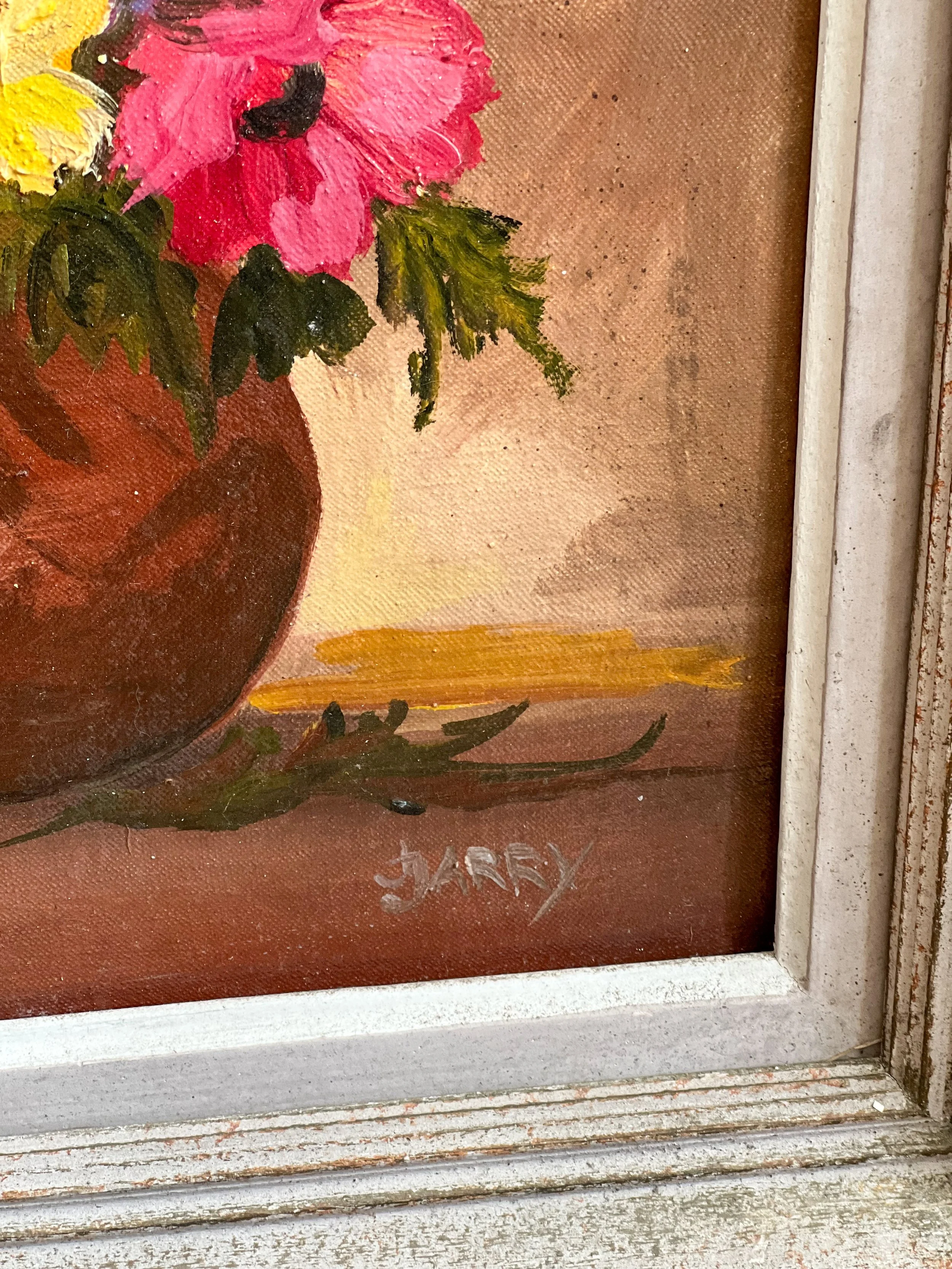 French-still-life-oil-painting-flowers-framed-antique-3