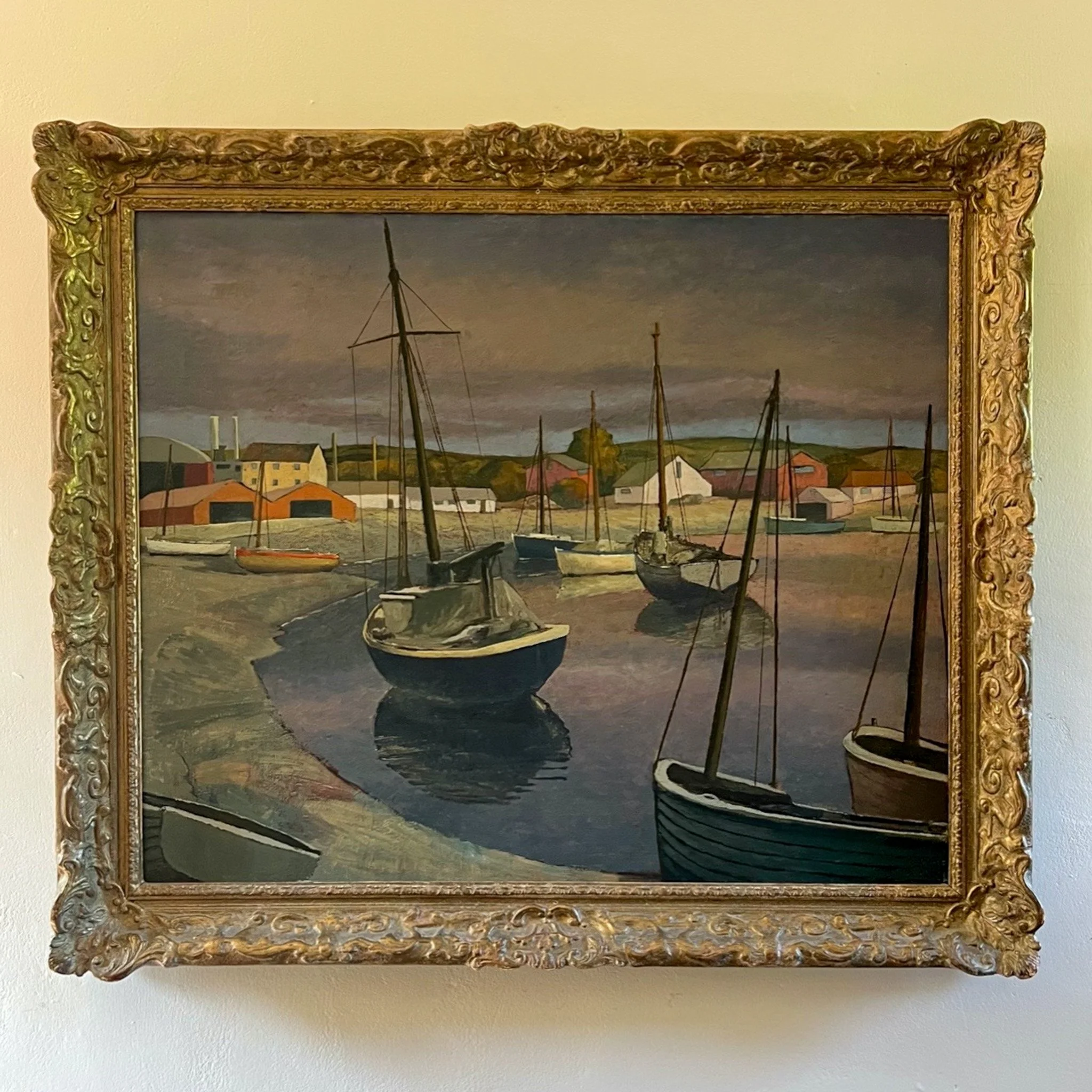 English-school-harbour-scene-boat-picture-framed-vintage-P8301-05.jpg