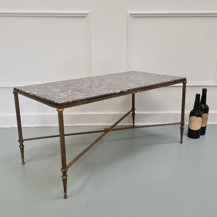 Brass-marble-French-italian-coffee-table-mid-century