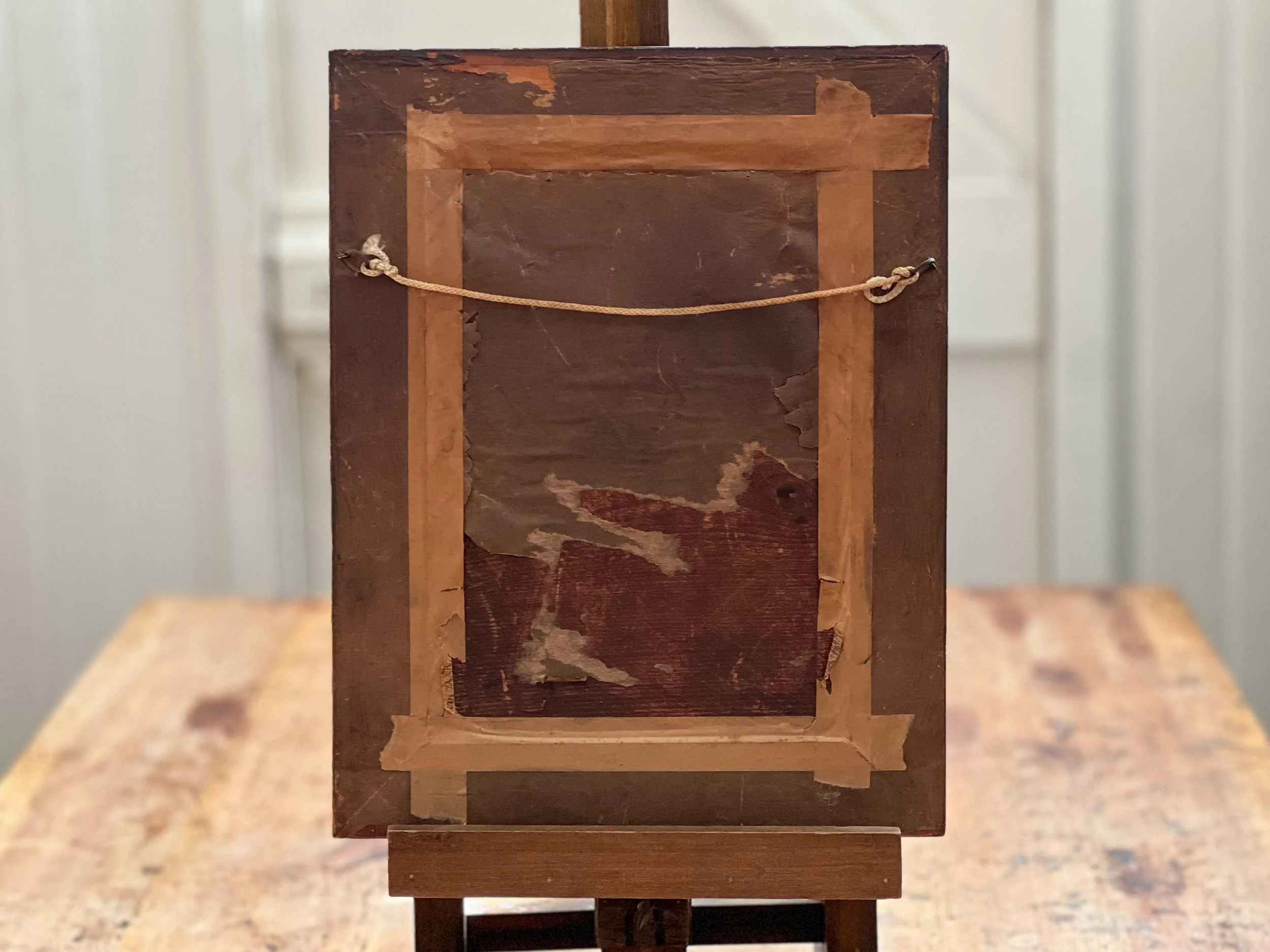 Antique-english-dog-portrait-painting-framed-4