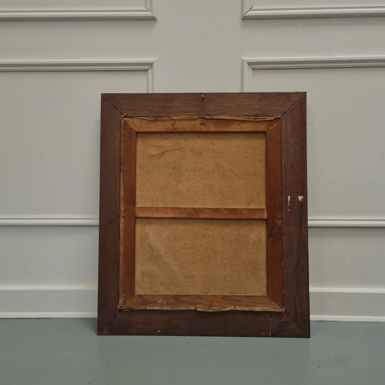 English-portrait-painting-20th-century-antique-oak-frame
