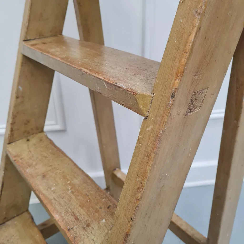 English-pine-pantry-steps-ladder-antique-vintage