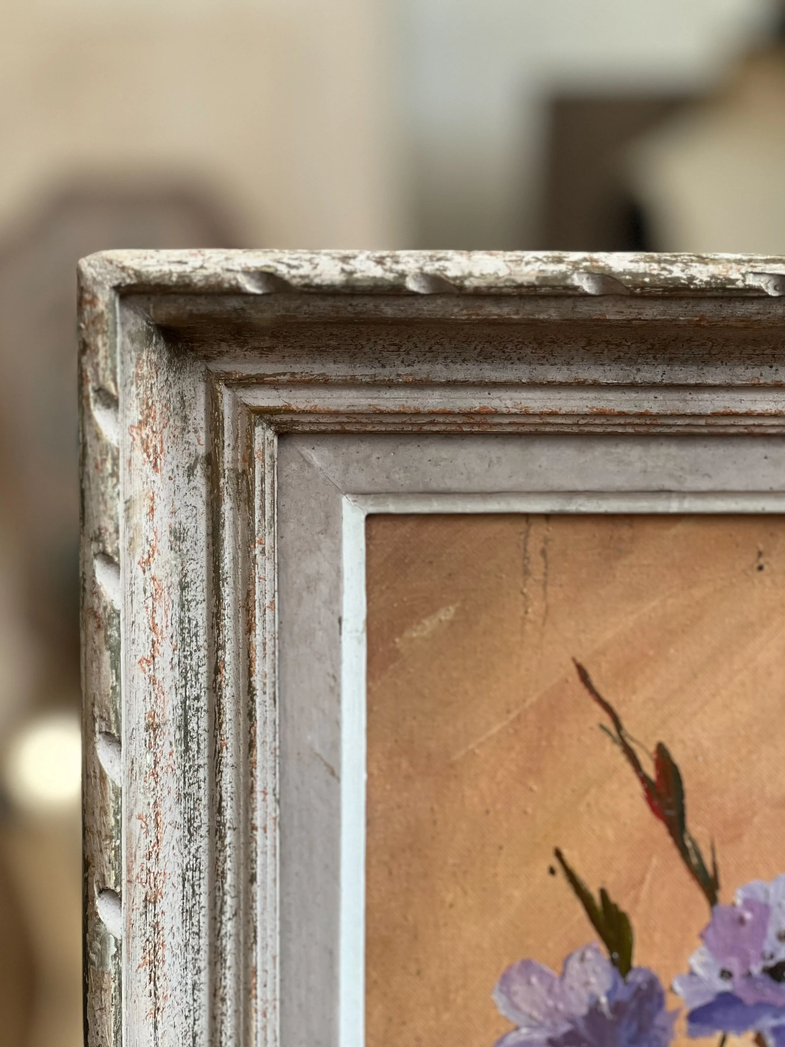 French-still-life-oil-painting-flowers-framed-antique