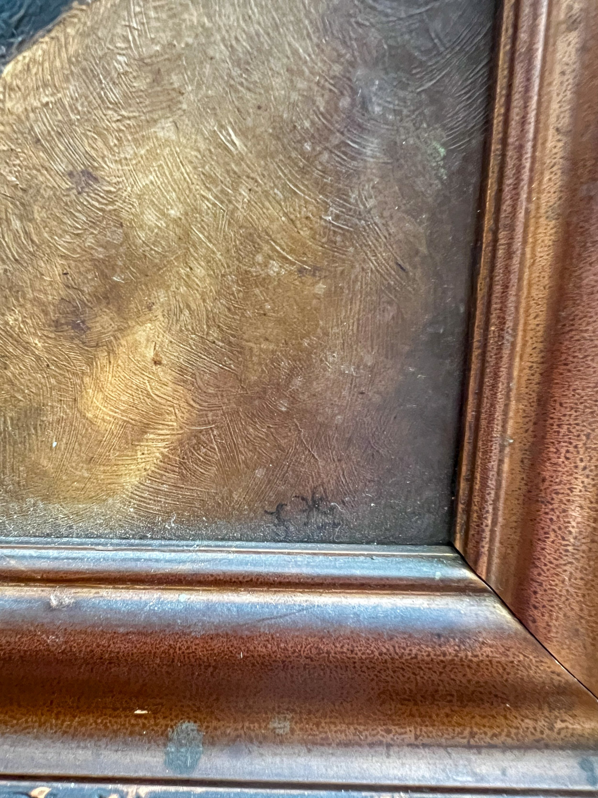 Antique-english-dog-portrait-painting-framed-3