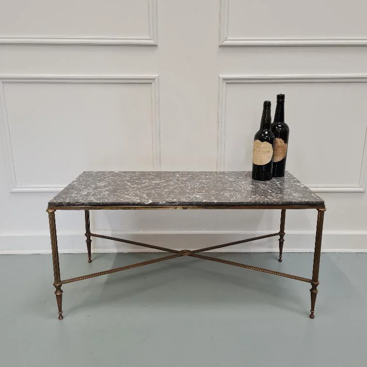 Brass-marble-French-italian-coffee-table-mid-century