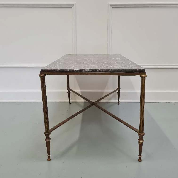 Brass-marble-French-italian-coffee-table-mid-century