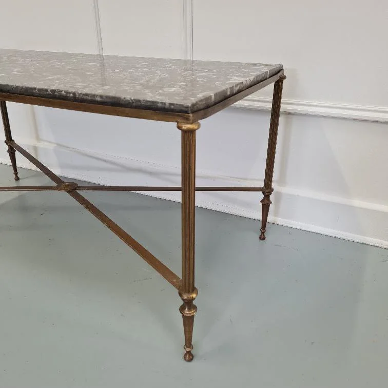 Brass-marble-French-italian-coffee-table-mid-century