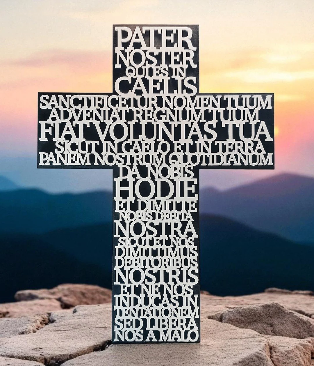 Pater Noster Prayer Cross